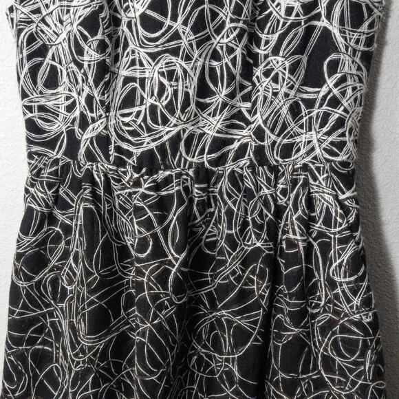 Maeve Dress Sleeveless Embroidered Black White Size 6 Statement Pattern - Picture 5 of 12